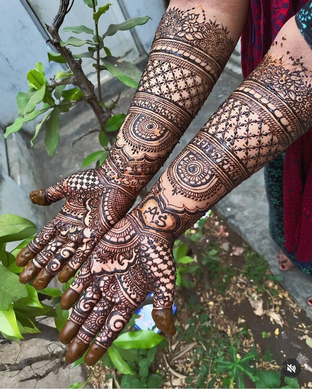 Royal Monogram 'A & S' Bridal Forearm Henna