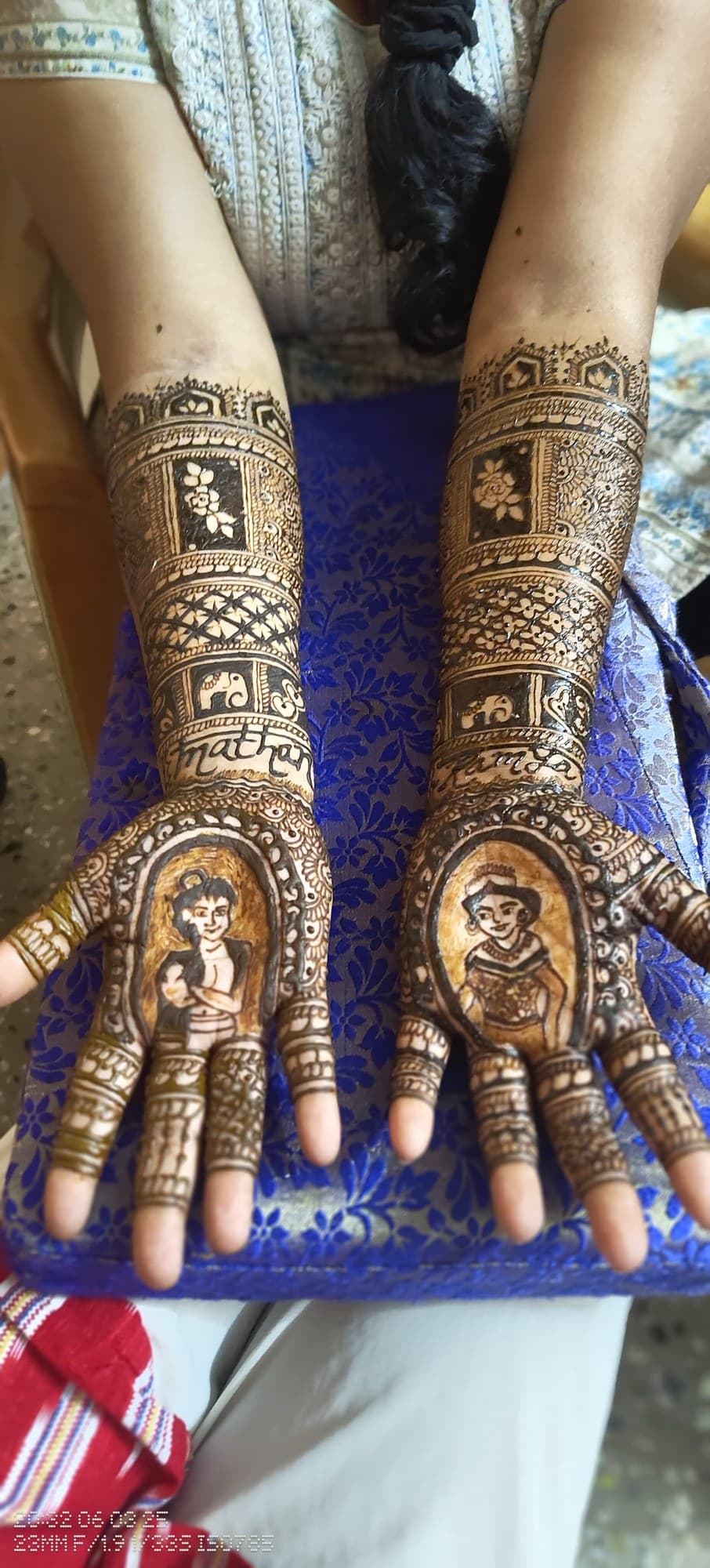 Custom Couple Portrait Bridal Henna
